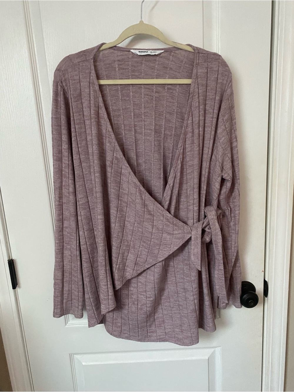 Soma Dusty Mauve Ribbed Wrap Cardigan